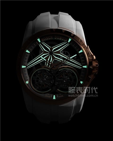 8.罗杰杜彼Roger Dubuis王者系列双飞行陀飞轮白色陶瓷腕表