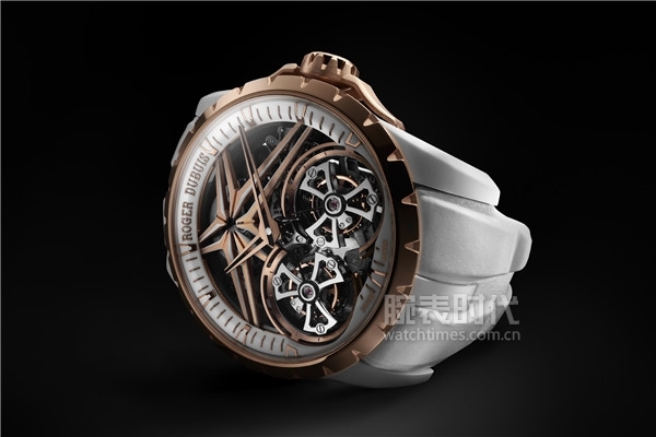 2.罗杰杜彼Roger Dubuis王者系列双飞行陀飞轮白色陶瓷腕表