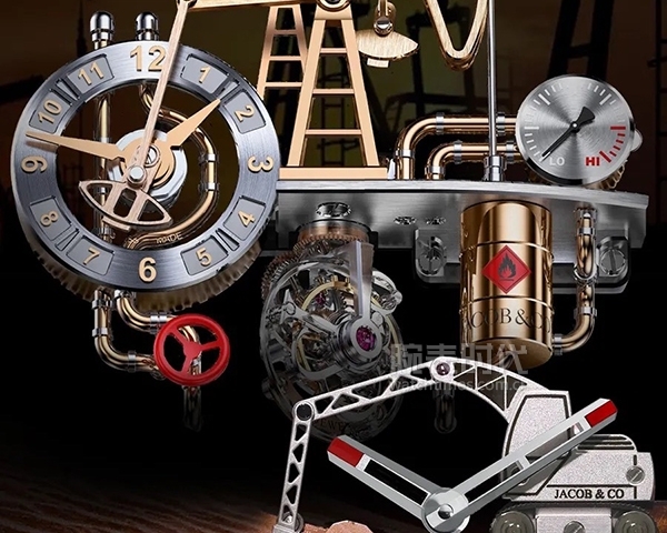 当代工业风的机械动偶艺术 Jacob & Co.杰森宝The Oil Pump汽油泵系列产品手表及The Pioneer先行人系列产品手表