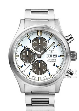 波爾戰(zhàn)火勇士系列CM1090C-LJ-BKBE白色配咖啡色表盤鋼帶